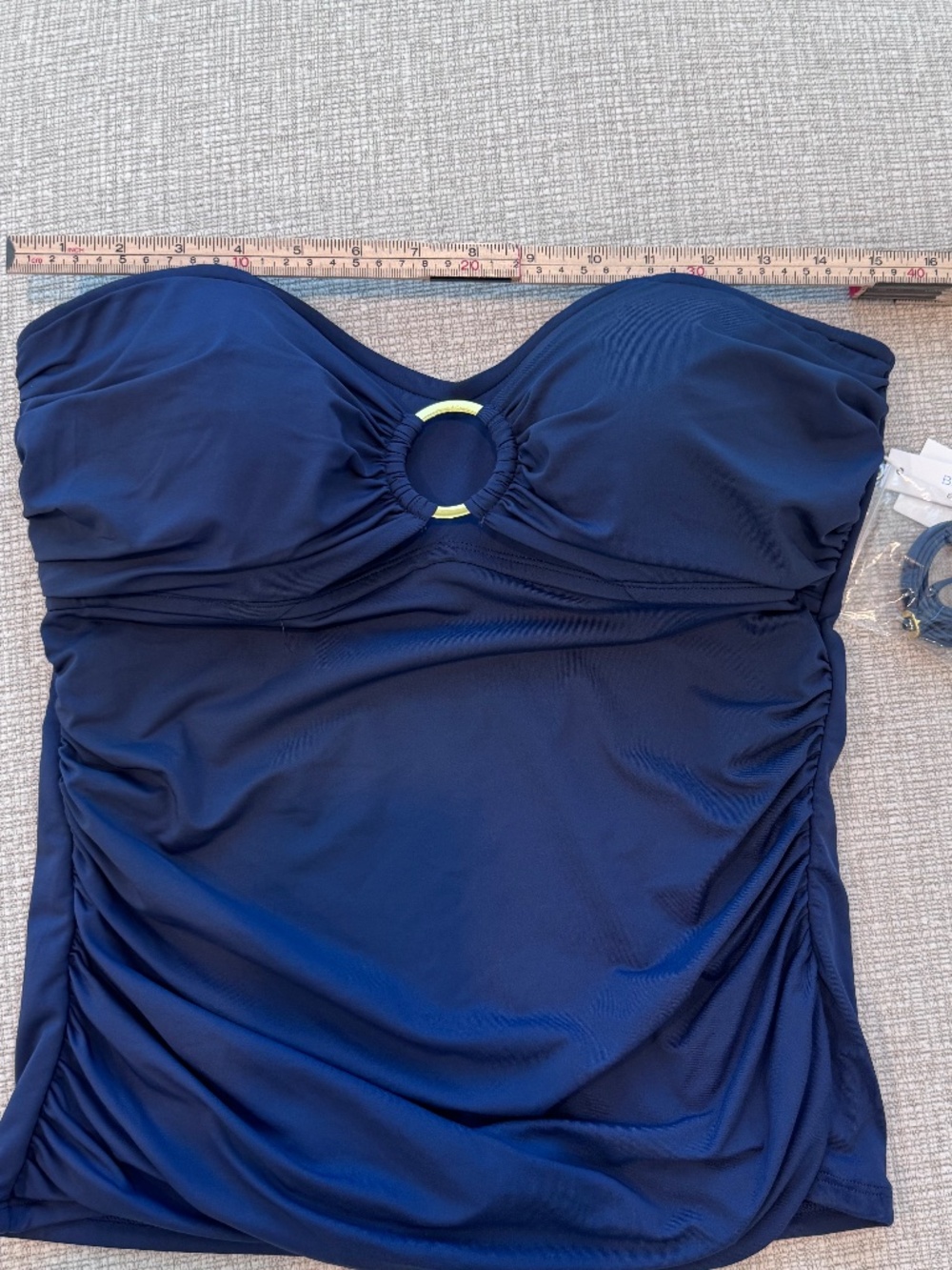 BLEU ROD BEATTIE Women’s Tankini Bathing Suit Top Navy/Gold ring detail Size 12 - Picture 11 of 11